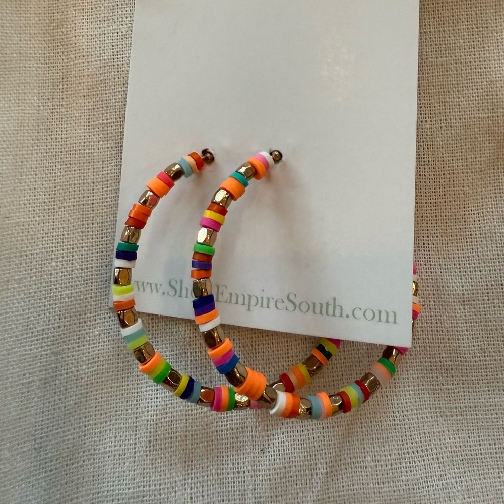 NWT colorful hoop earrings